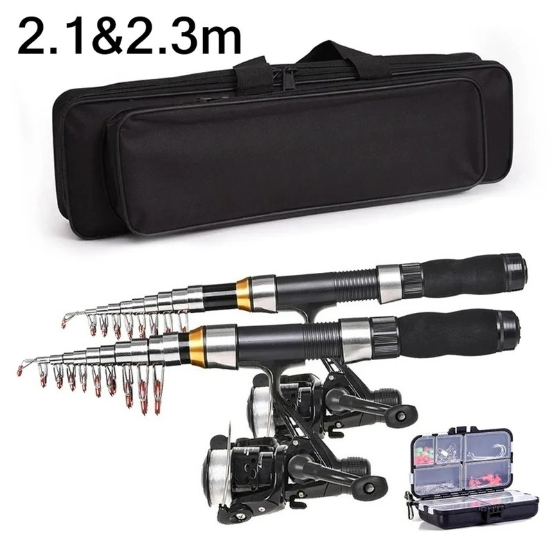 BRAVMAK 2.1/ 2.3 mTelescopic F - Fishing Rod Combo ulasan dan harga